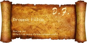 Droppa Fülöp névjegykártya